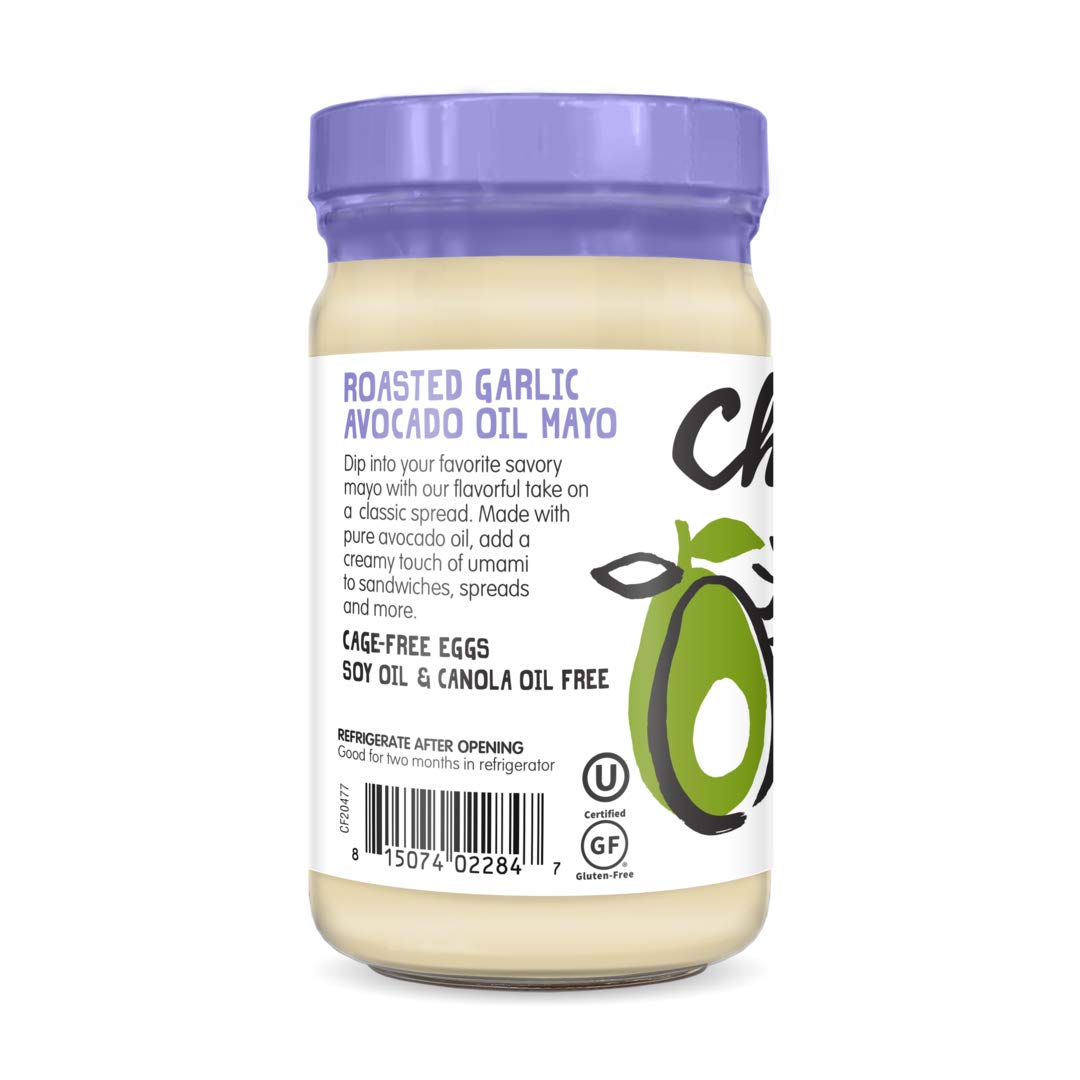 Chosen Foods Roasted Garlic Avocado Oil Mayo 8 oz., Non-GMO, 100% Pure, Gluten Free, Dairy Free - 3 Pack