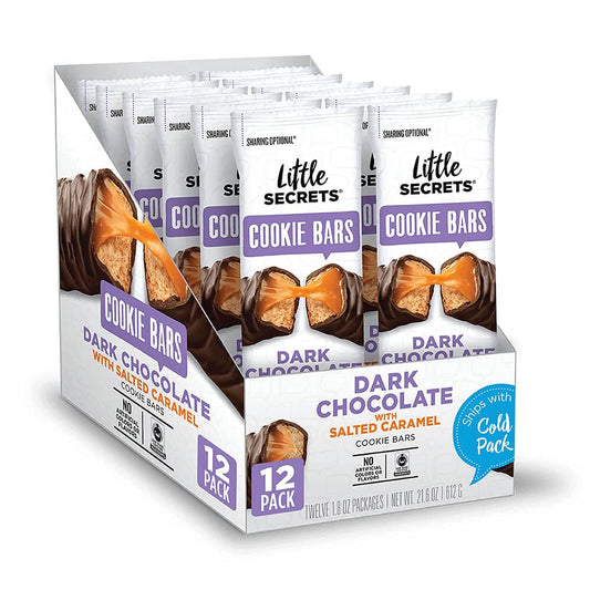 Little Secrets Dark Chocolate & Salted Caramel Cookie Bars - 12-1.8oz Snack Packs