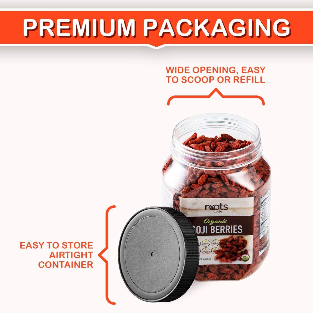 Roots Circle USDA Organic Dried Goji Berries | Bulk Supply of Goji Berry Fruit Superfood