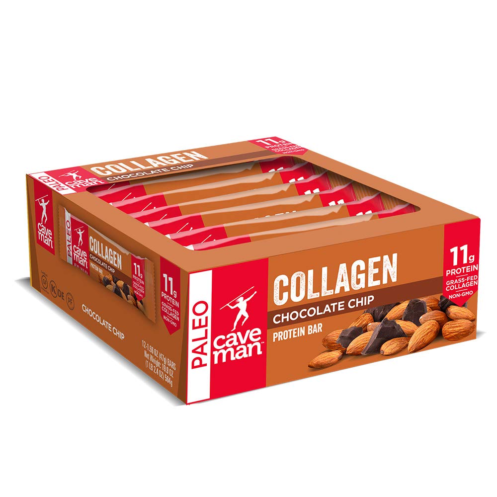 Collagen Chocolate Chip Protein Bar - includes 12