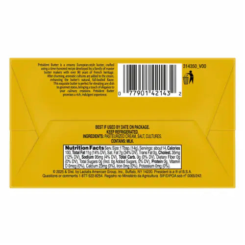 Président French Sea-Salted Butter Bar,  7 oz