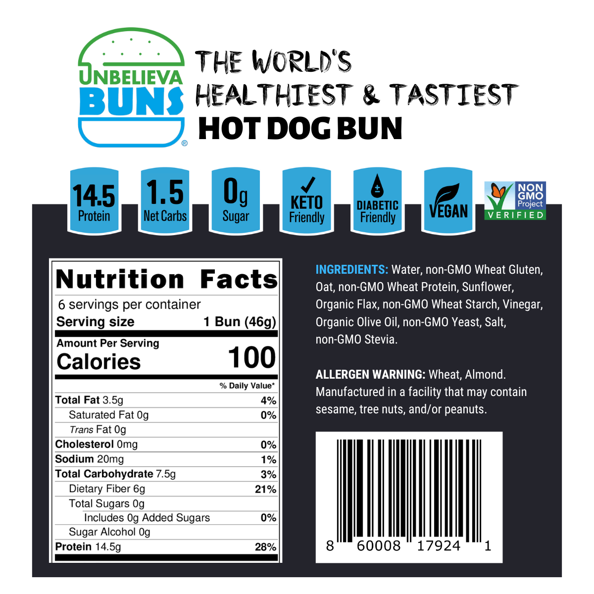Combo Pack - 2 Bags of UnbelievaBuns + 2 Bags of Hot Dog Buns