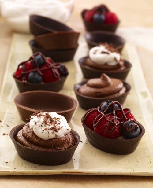 Chocolate Mousse Cup Assortment  - 70 pieces per tray