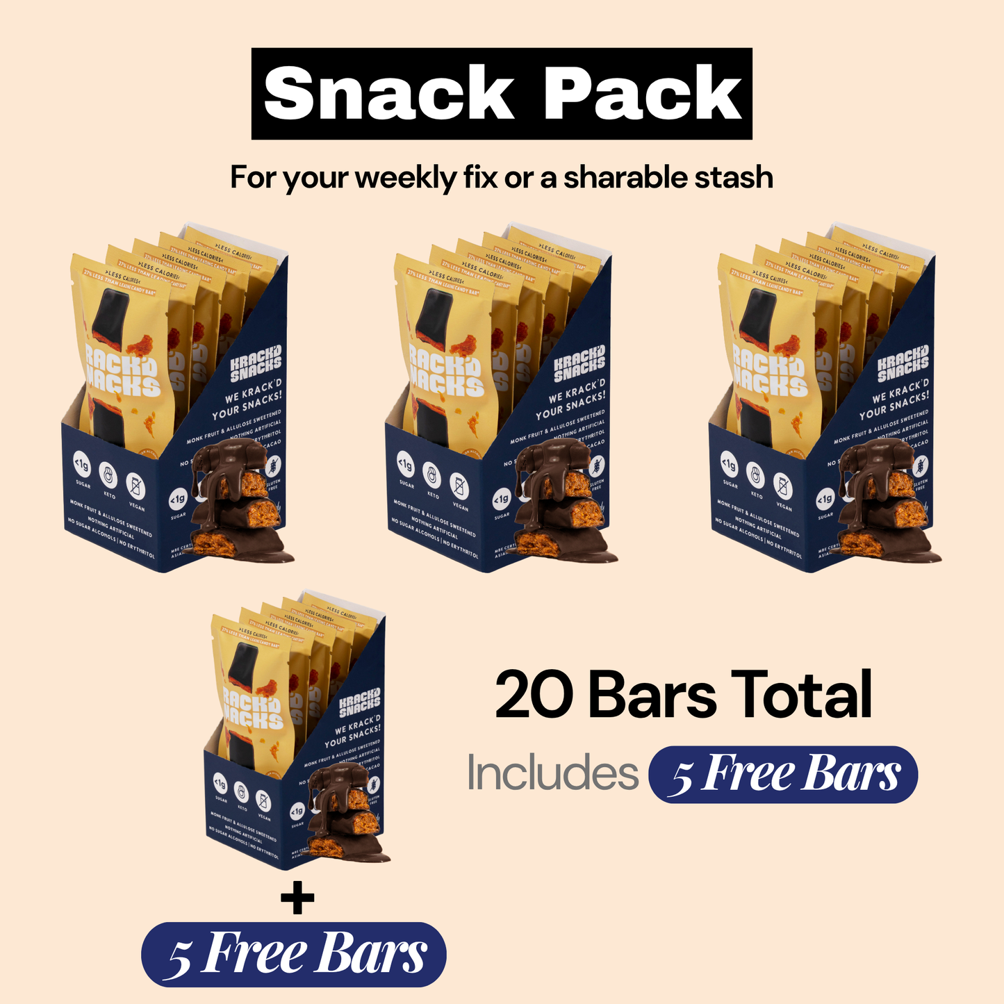 Dark Chocolate Peanut Butter Caramel Crunch, 2g Net Carbs