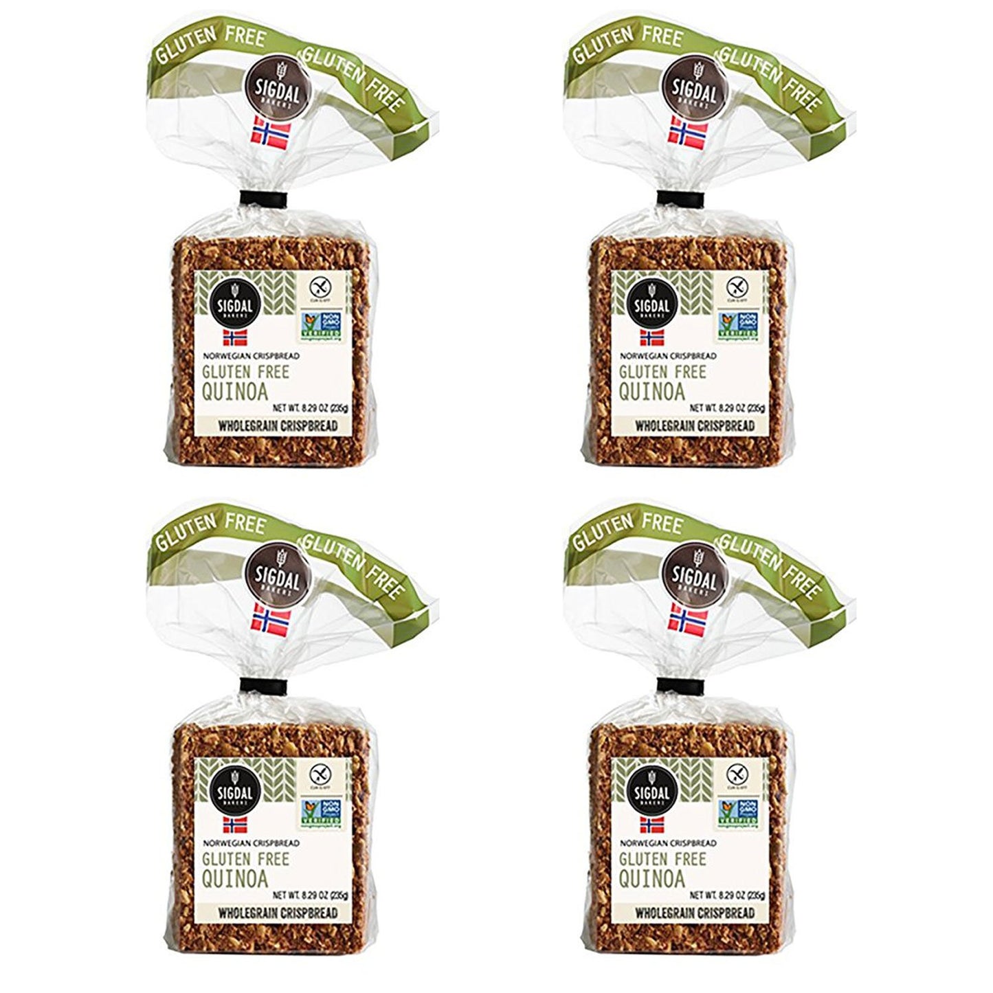 Sigdal Bakeri Gluten Free Quinoa, Wholegrain Crispbread - Pack of 4