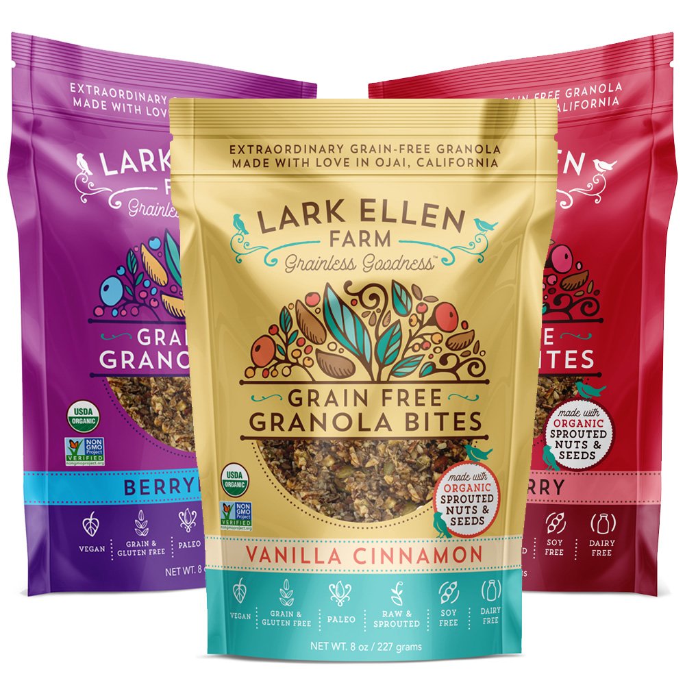 LARK ELLEN FARM SPROUTED GRANOLA VARIETY PACK - 3 Pack - Gluten Free, Grain Free