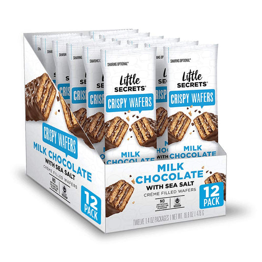 Little Secrets Milk Chocolate & Sea Salt Crispy Wafers  - 12-1.4oz Snack Packs