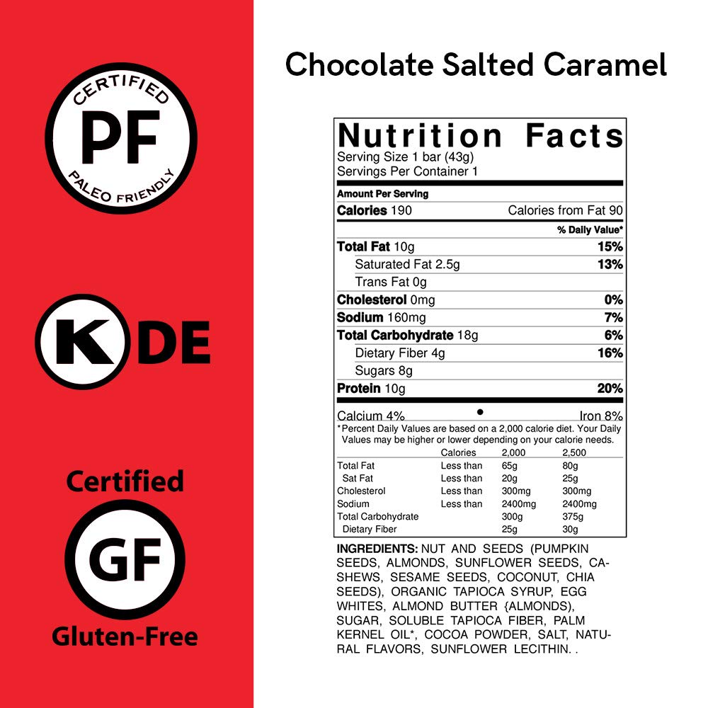 Collagen Chocolate Salted Caramel Protein Bar - includes 12