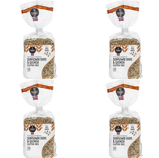 Sigdal Bakeri Gluten Free Sunflower Seeds & Quinoa Wholegrain Crispbread - Pack of 4