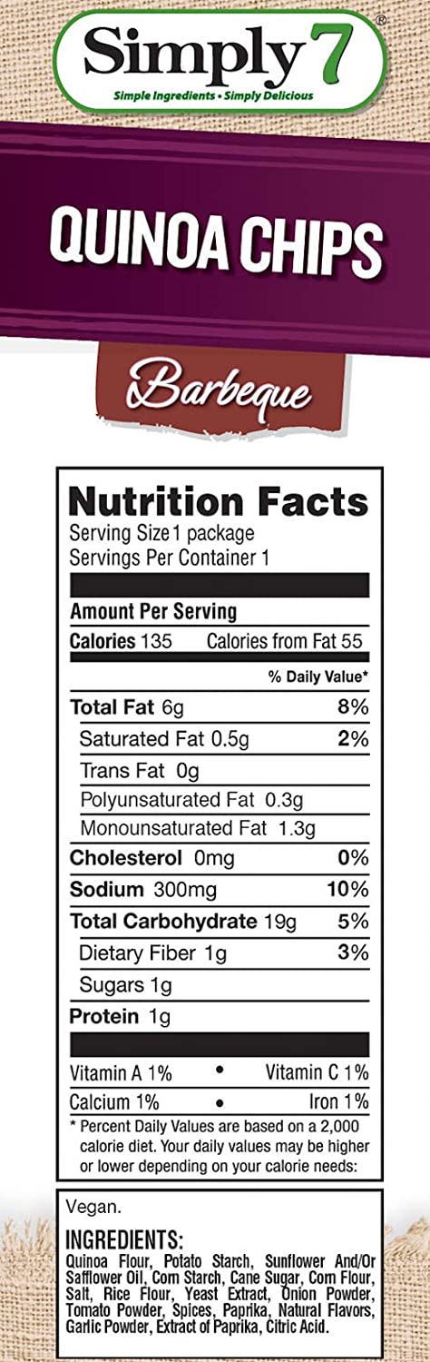 Quinoa Chips, Barbeque, 0.8 Ounce -  Pack of 24 - Gluten Free