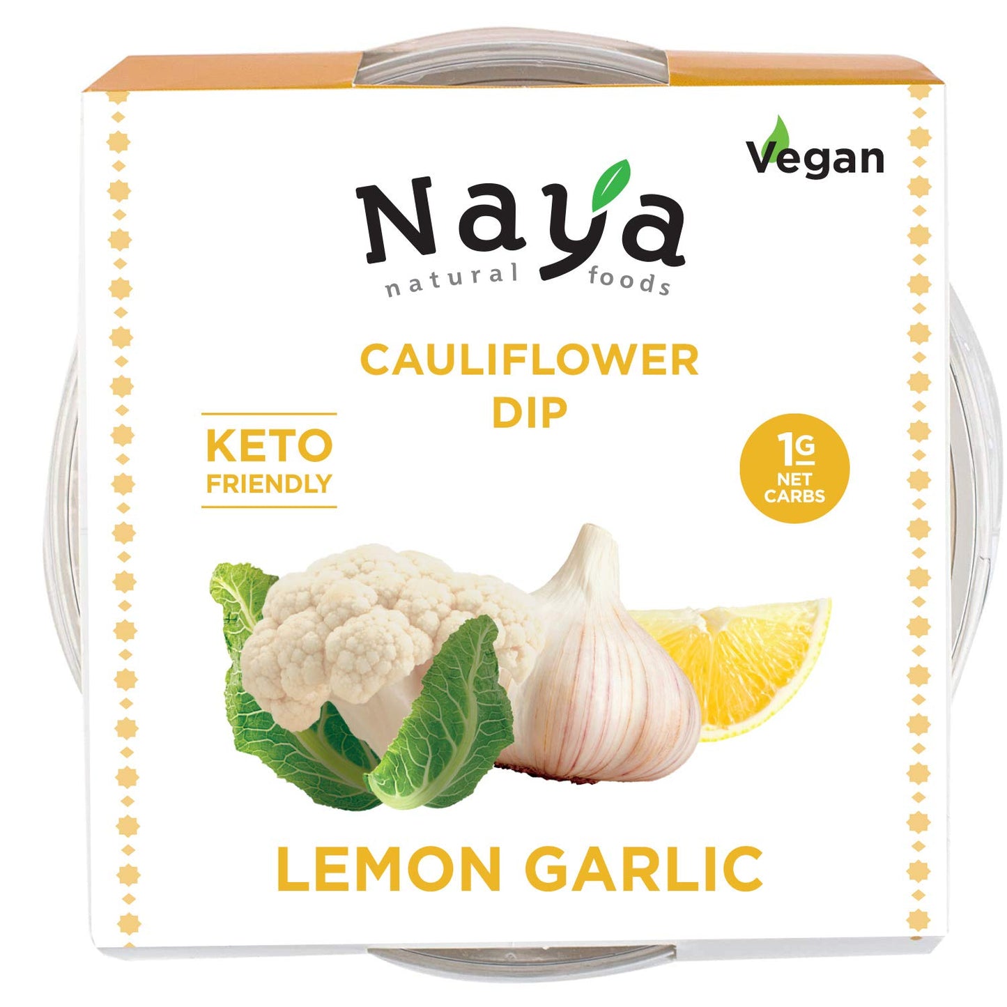 Cauliflower Dip Hummus Snack Pack - Lemon Garlic