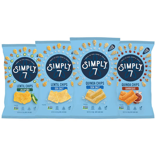 Quinoa Chips and Lentil Chips, Variety Pack 3.5 Ounce -  Pack of 4 - Gluten Free