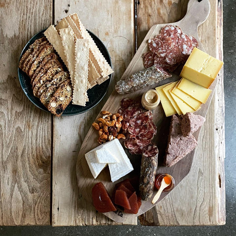 Charcuterie Build a Board Gift Basket w/ Wooden Board