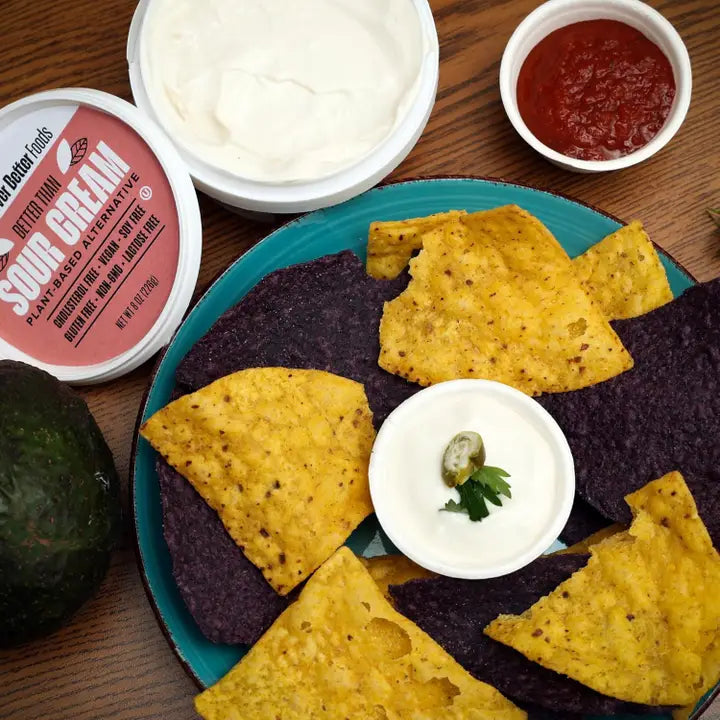 Never Better Plant-Based Sour Cream — 50 Single-Serve Pouches 1 oz each | Dairy-free • Vegan • Tangy & spoonable