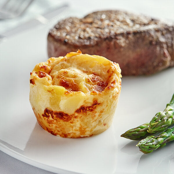 Individual Potato Gratins with Crème Fraîche & Emmental Cheese