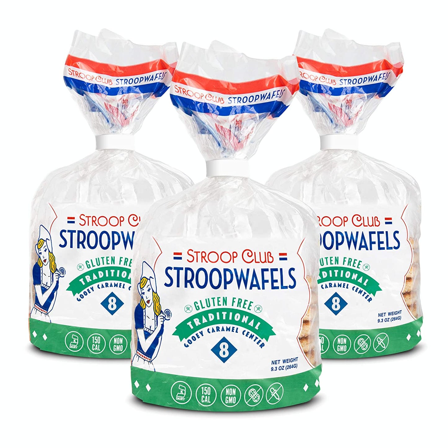 Stroop Club Authentic Gluten Free Stroopwafel w/ Dutch Caramel - 24 Wafels