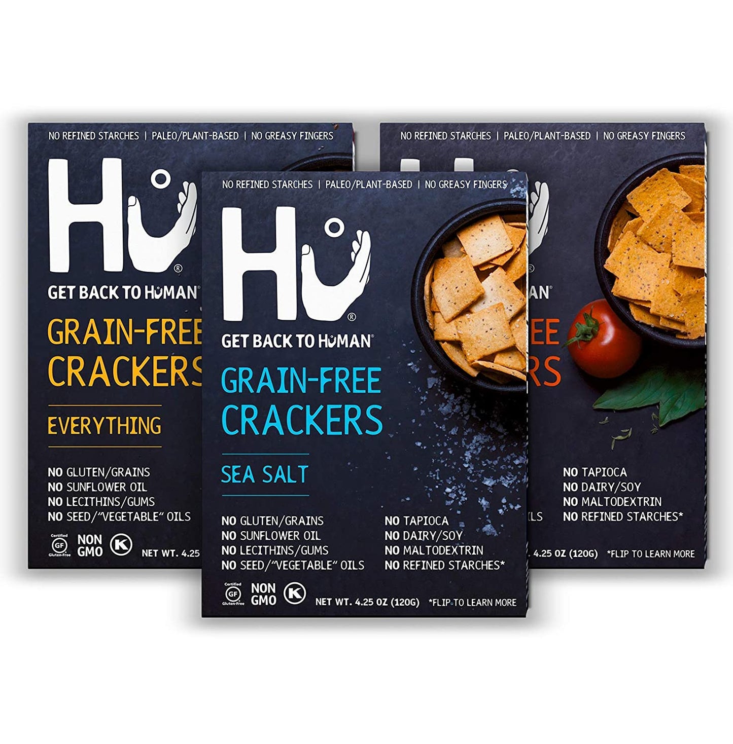 Hu Paleo Vegan Crackers - Variety 3 Pack
