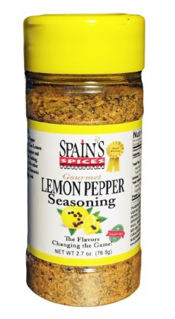 Spain's Gourmet Lemon Pepper Seasoning 5.1 oz - Gluten Free, Sugar Free, No MSG, No GMO