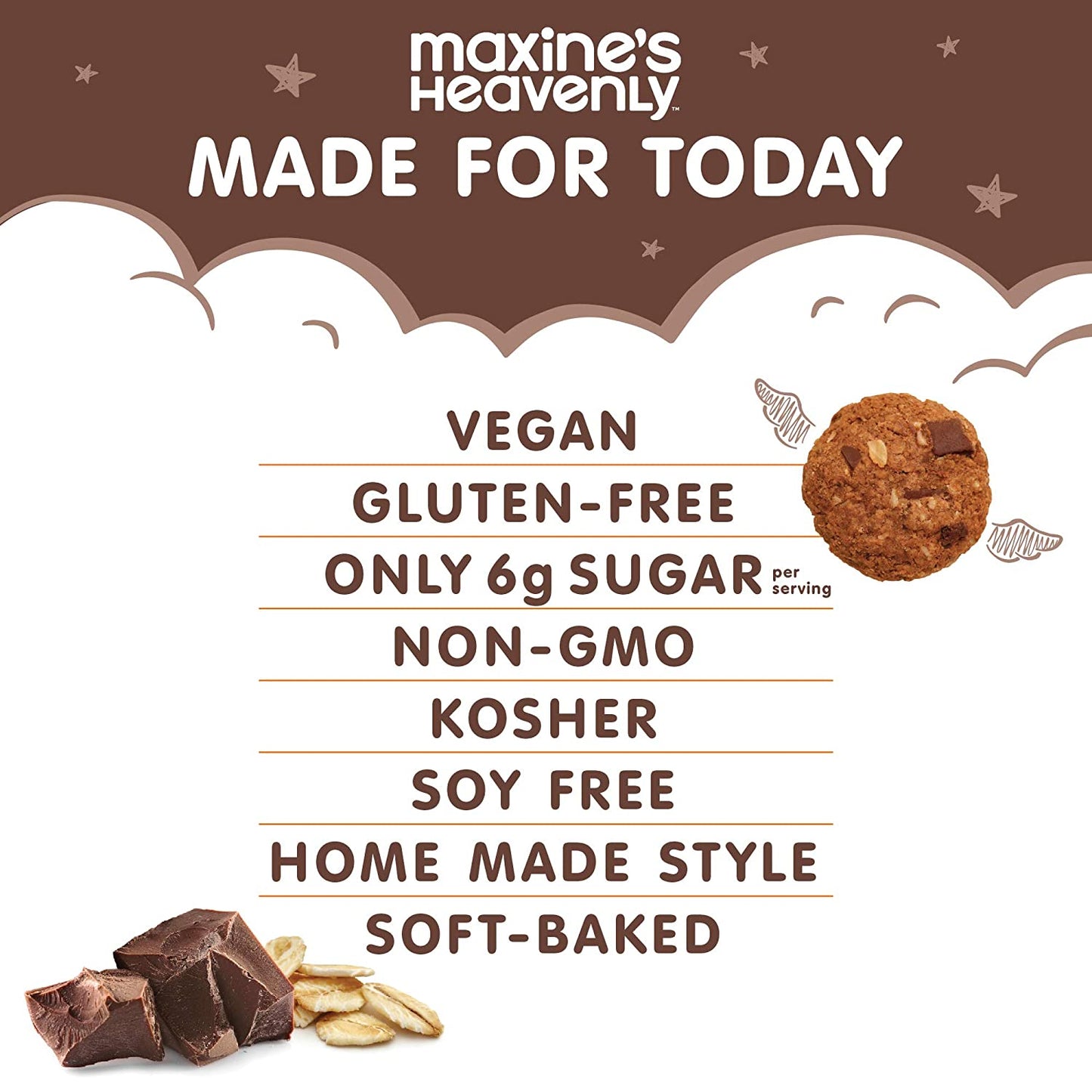 Maxine's Heavenly - Plant Based, Gluten Free, Low Sugar Cookies - Variety Four Pack—7.2 oz (4 Pack)
