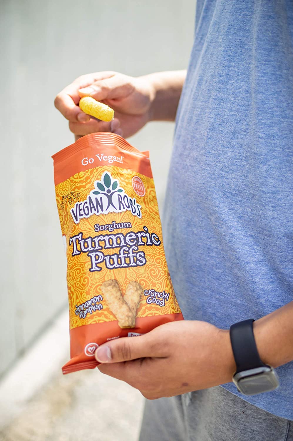 Vegan Rob's Puffs, Variety Pack With Brussel Sprout, Probiotic Cauliflower, Spinach, & Tumeric, 1.25 oz - includes 12