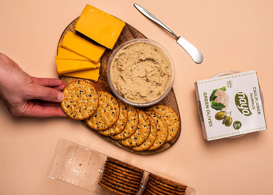 Cauliflower Dip Hummus Snack Pack - Green Olives