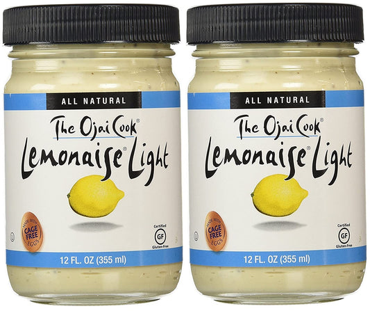 Lemonaise Light - A Zesty Citrus Mayo - All Natural Light Lemon Mayonnaise For Sandwich Spreads, Dips, and Dressings - (Pack of 2)