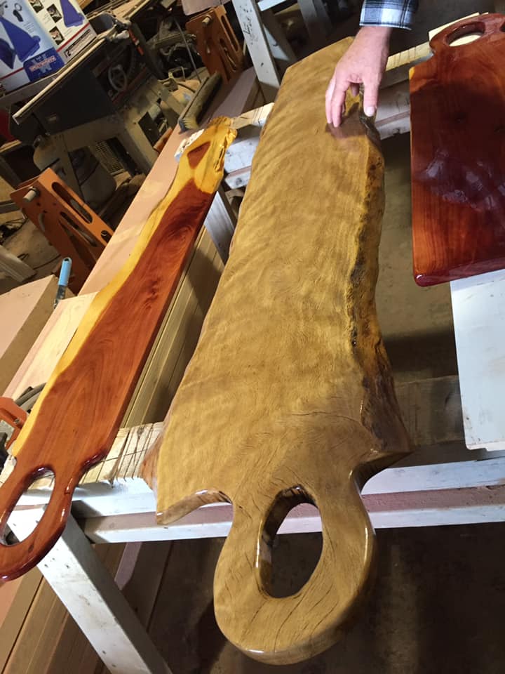 Custom Charcuterie Board Solid Live-Edge Cutting Board - Cedar, Oak, Maple, Walnut and more