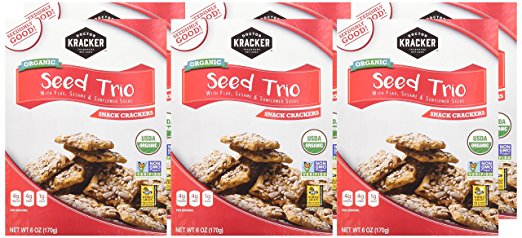 Doctor Kracker Organic Snackers, Seed Trio, 6 Ounce (Pack of 6)