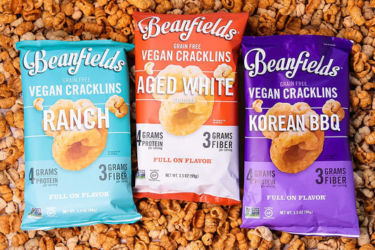 Beanfields Grain Free Cracklins -3 Flavor Variety Pack Korean BBQ, Aged White Cheddar & Ranch - 6 Pack
