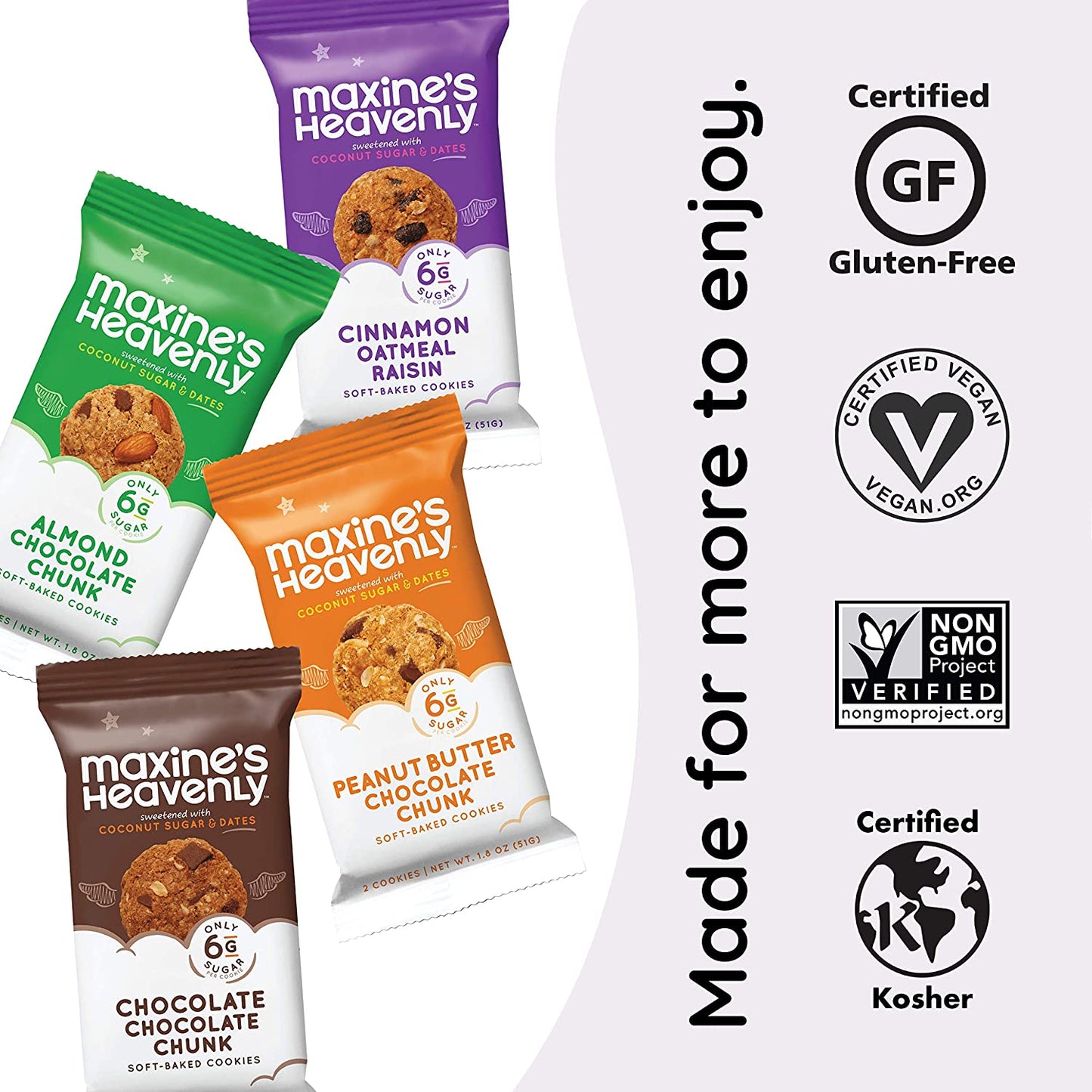 Maxine's Heavenly Cookies, 4 Flavor Variety Snack Packs