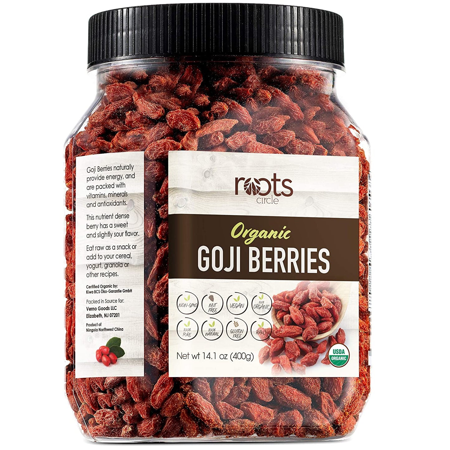 Roots Circle USDA Organic Dried Goji Berries | Bulk Supply of Goji Berry Fruit Superfood