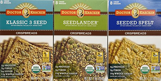 Organic Crispbreads Variety Pack, 3 Flavors, 7-ounces each (Pack of 3)