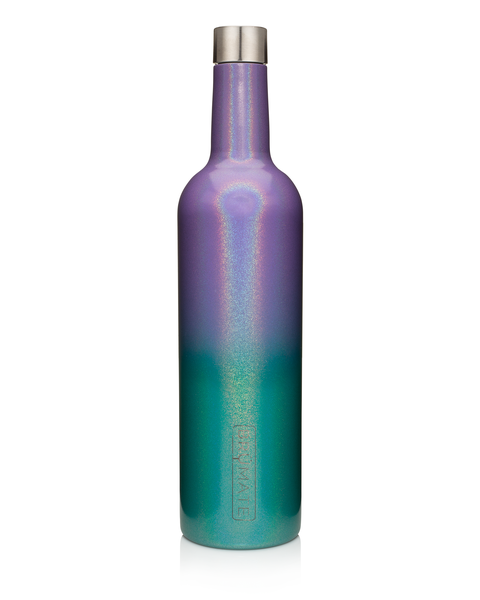 Winesulator + 2 Uncork'd XL Wine Glasses/Lid | Glitter Mermaid Ombré