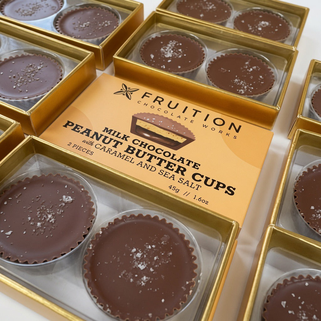 Fruition Milk Chocolate Peanut Butter Cups with Caramel & Sea Salt – 45g