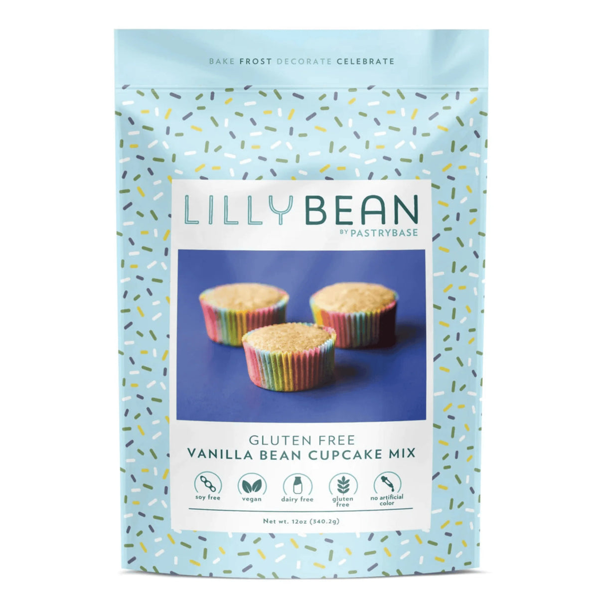 LillyBean Gluten-Free Vanilla Bean Cake & Cupcake Mix | Vegan • Top-9 Allergen-Free • No Artificial Colors or Flavors