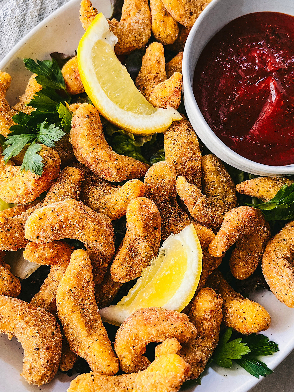Breaded Lemon Pepper Vegan Shrimp, Plant-Based Gourmet Seafood Alternative