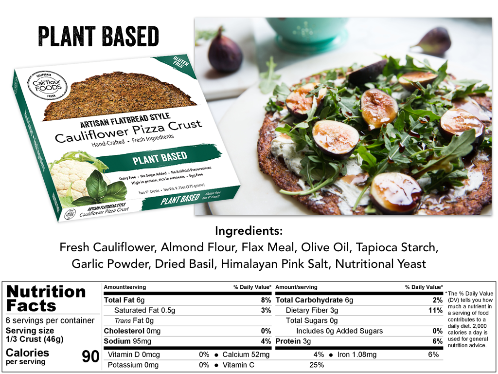 Cali'flour Foods Gluten Free, Low Carb Cauliflower Spicy Jalapeno Pizza Crusts - 3 Boxes - (6 Total Crusts, 2 Per Box