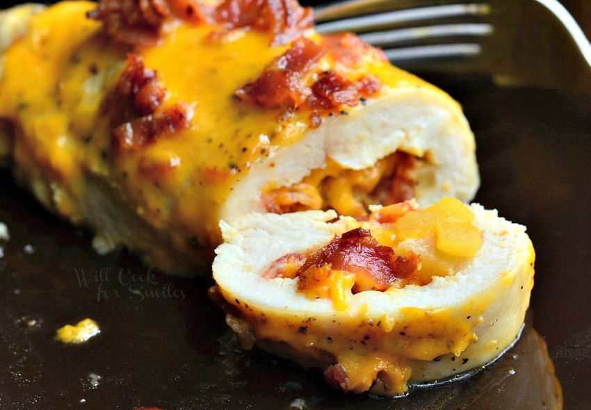 APPLE BACON CHEDDAR STUFFED CHICKEN - Serves 2