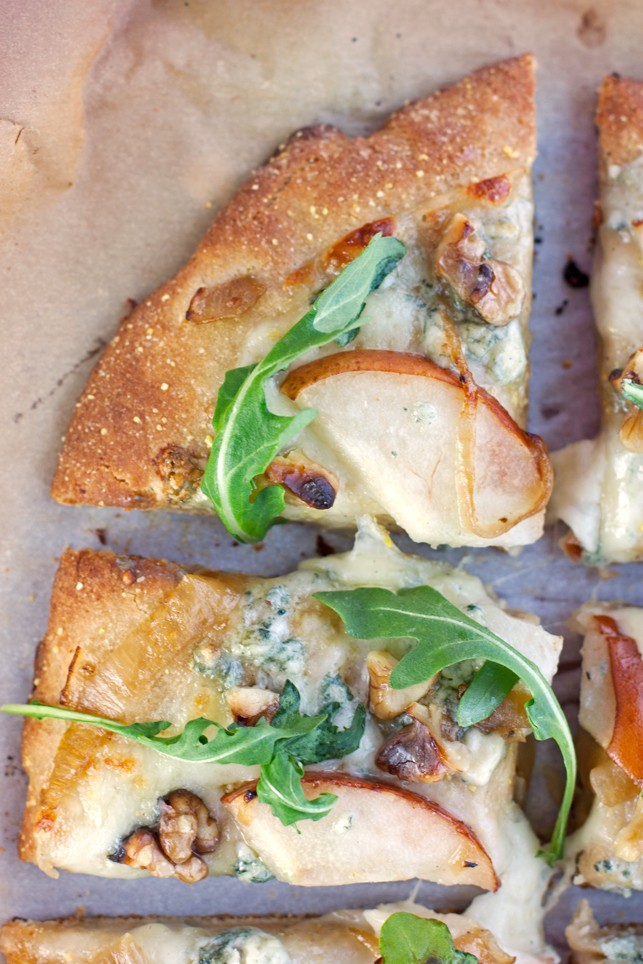 PEAR, WALNUT, BLUE CHEESE ARTISAN PIZZA
