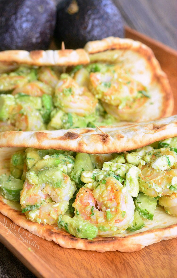 AVOCADO SHRIMP FLATBREAD SANDWICH