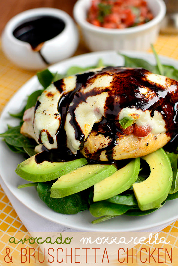 Avocado, Mozzarella and Bruschetta Chicken (GF)