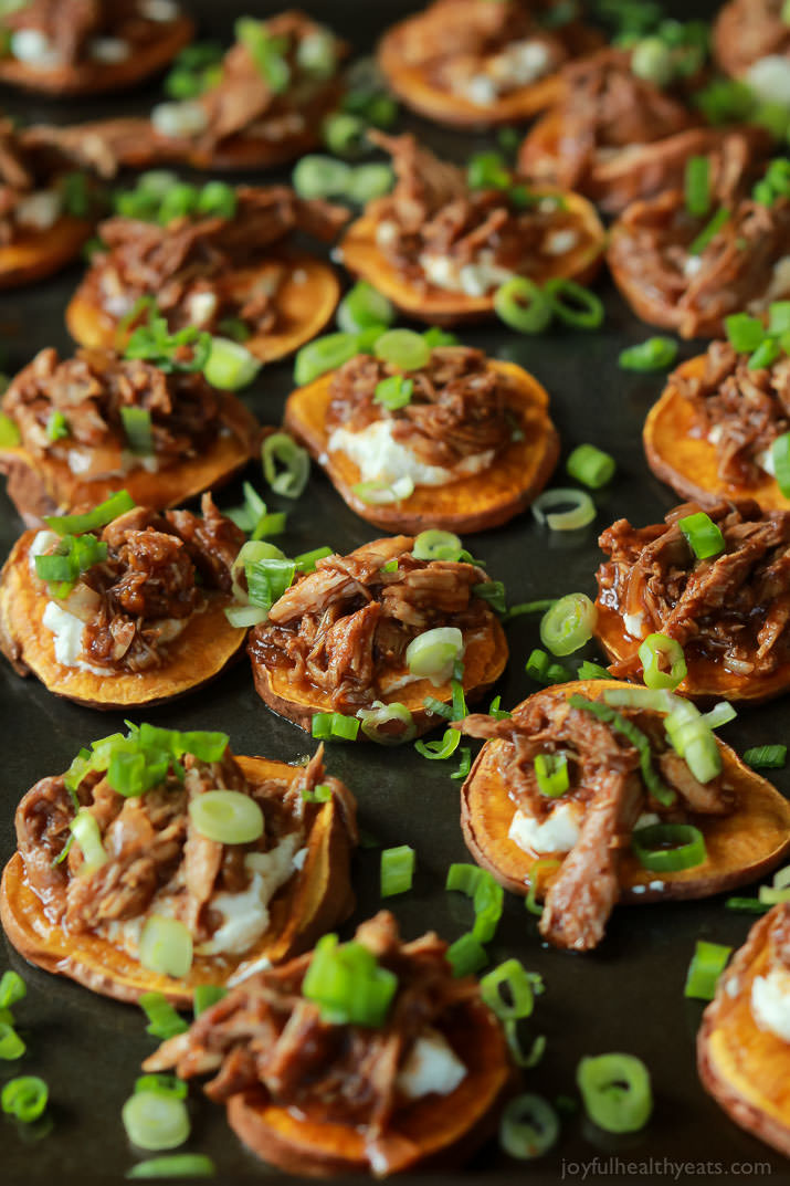 BBQ Pulled Pork Sweet Potato Bites