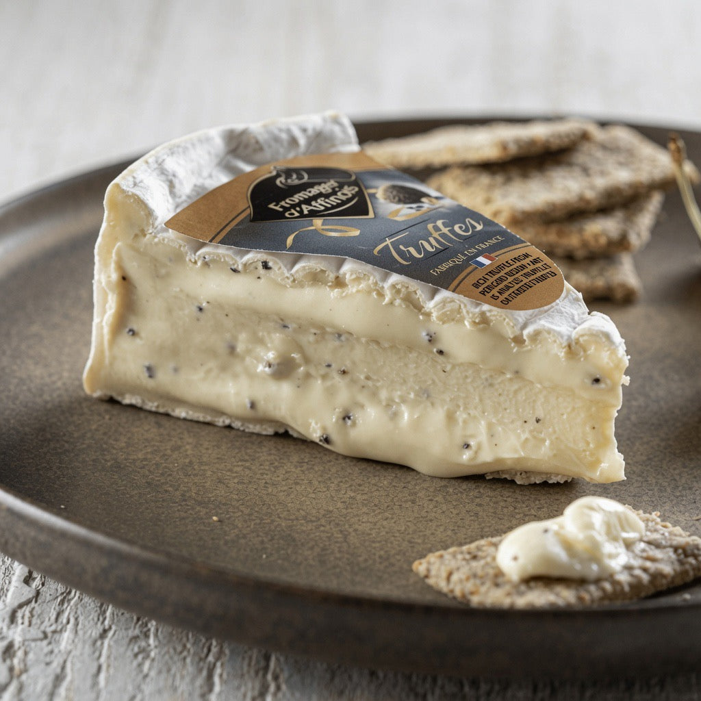 French Fromager d'Affinois Cheese with Truffles - 4.4 lb - Wheel