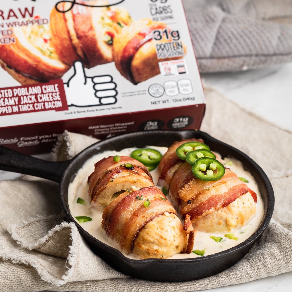 Real Good Foods Bacon Wrapped Stuffed Chicken Pepperjack 2ct