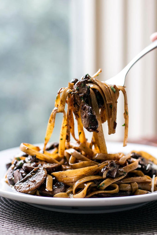 Balsamic Mushroom Fettuccine Pasta