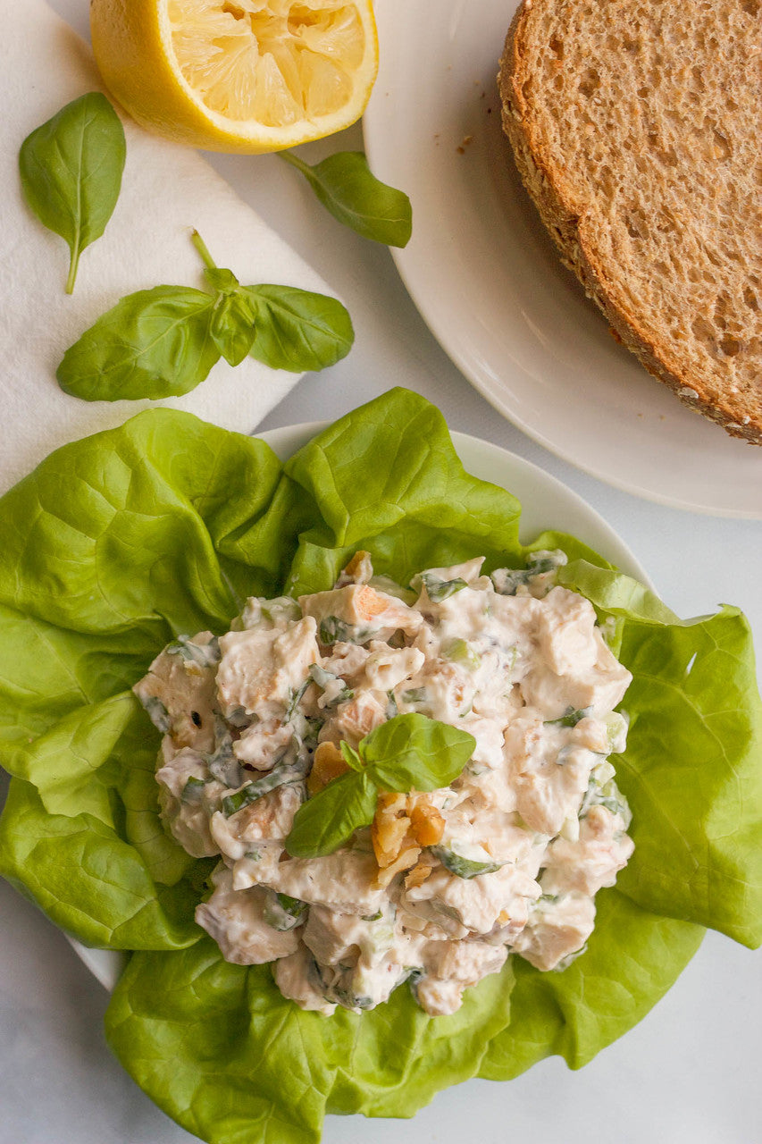 Fresh Basil Chicken Salad with Walnuts