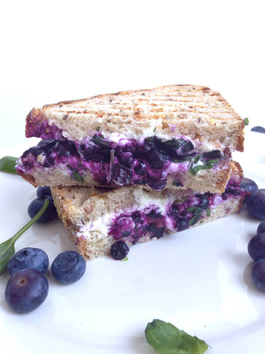 Blueberry Basil & Goat Cheese Panini Sandwich
