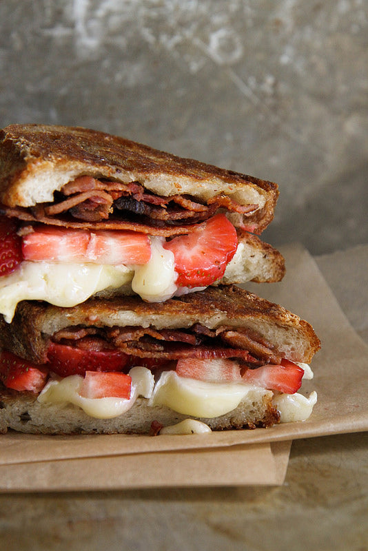 Brie, Bacon and Strawberry Grilled Cheese Sandwich