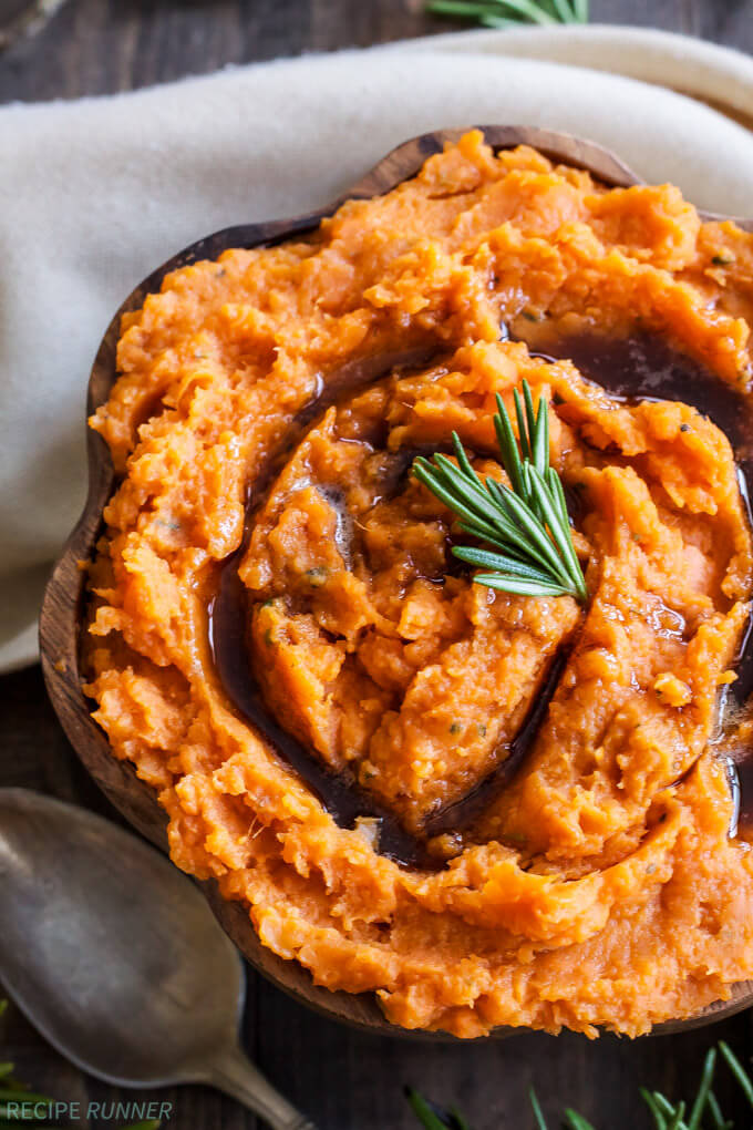 BROWN BUTTER AND ROSEMARY MASHED SWEET POTATOES