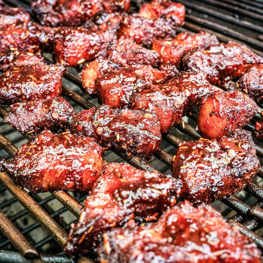 Grilled meat on a barbecue grill